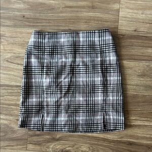Vintage Plaid Black, White, and Pink Women's Skirt